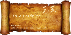 Fiala Balázs névjegykártya